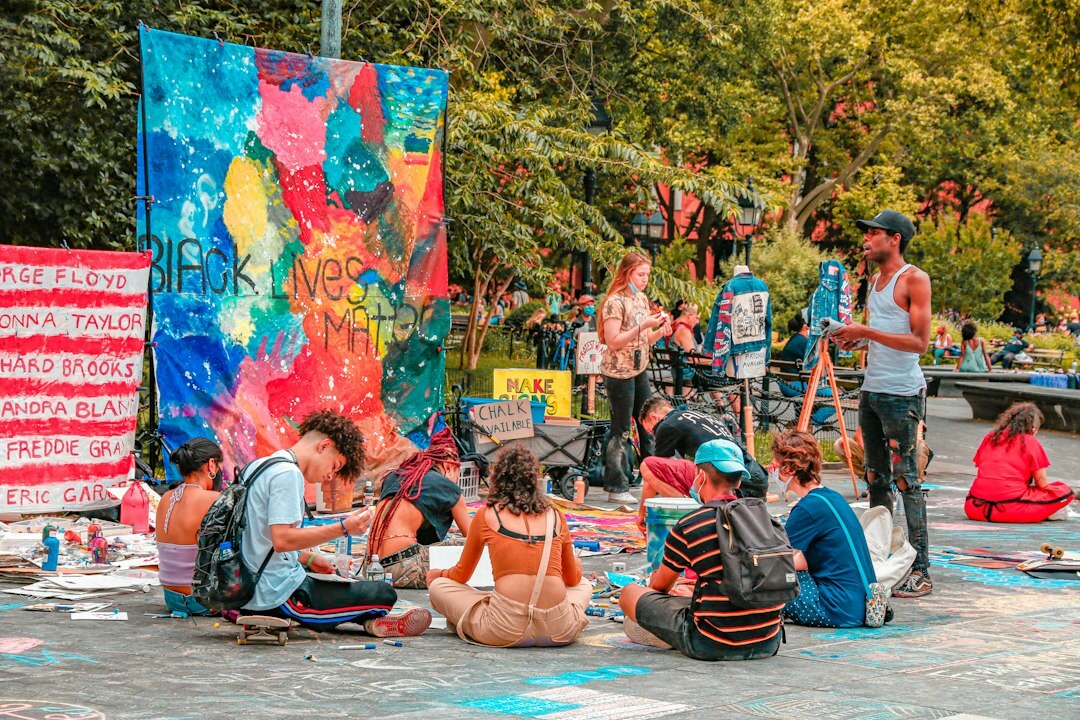 group of young artists